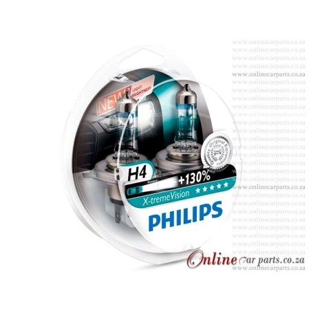 PHILIPS H4 X-TREME VISION HEADLIGHT HEADLAMP BULBS GLOBE +130% BRIGHTER 45 METERS LONGER LIGHT BEAM