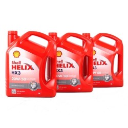Shell Helix HX3 20W-50 5L Multi-Grade Motor Diesel and Petrol Engines Engine Oil - 1 Case