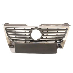 VW Passat VII 05-10 Front Main Grille Chrome with Number Plate Placeholder