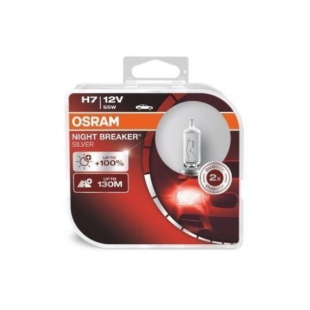 Osram H7 Night Breaker Silver 12V 55W Up to 100% 130M more Halogen Bulb